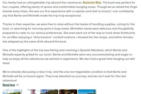 Review img # 5 of the yacht Bavarian Bliss