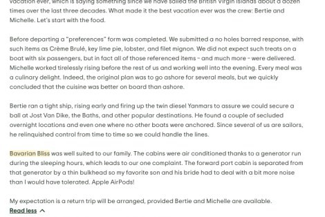 Review img # 6 of the yacht Bavarian Bliss